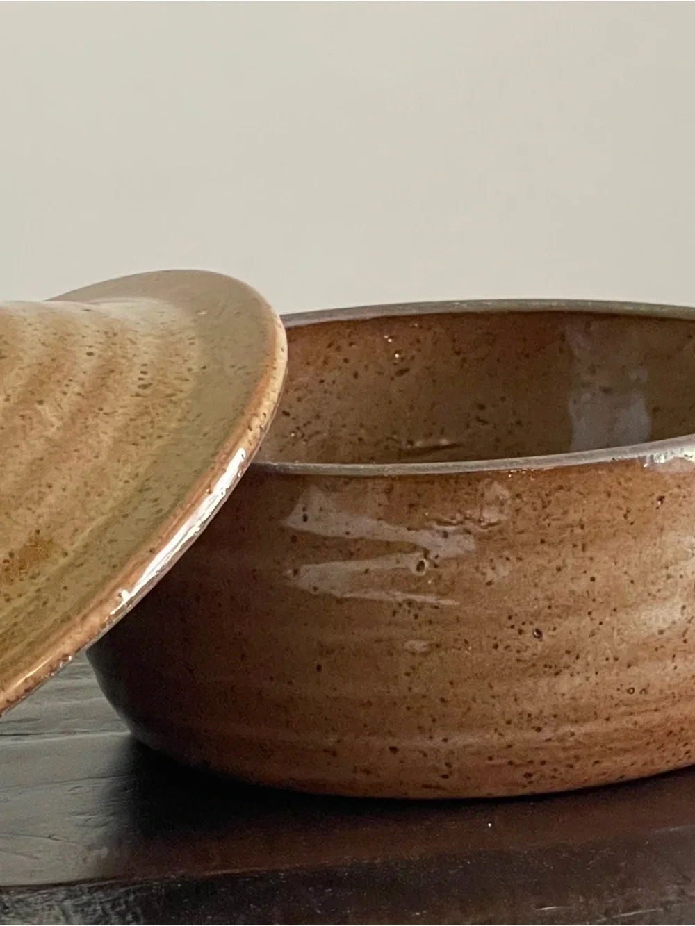 Handmade Brown Glazed Ceramic Tagine Soup Bowl with Lid